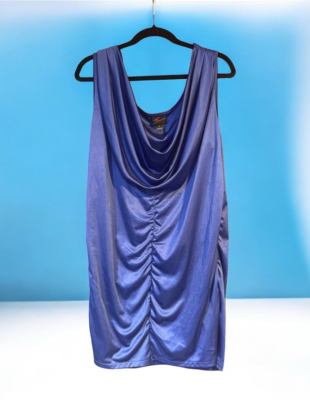 torrid Draped Cowl Neck Tank in Periwinkle Blue